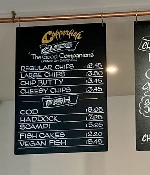 Menu   at Copperfish in The Mumbles