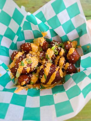 garlic honny Bangers at Bangin' Vegan Eats in Charleston