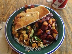vegan veggie scramble at Interzone in Corvallis