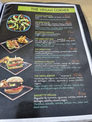 Separate vegan section  at Albi in Nerja