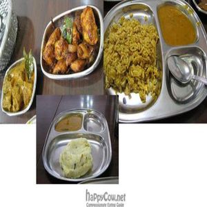 A few of their offerings - mock mutton, chicken, rice... at Sri Ananda Bahwan (Pure Vegetarian) - Georgetown in Penang