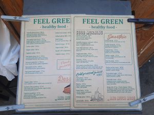 Menu at Feel Green in Split