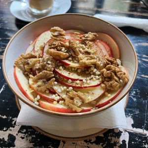 Apple and cinnamon porridge! Best I've ever had  at Feel Green in Split
