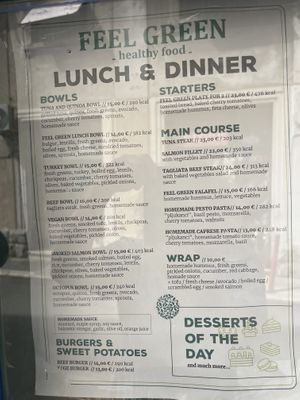Menu Feel Green  at Feel Green in Split