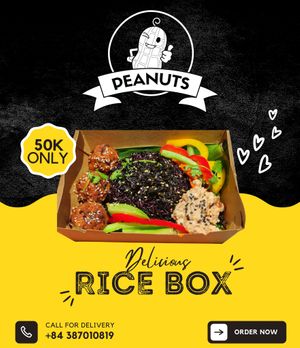 Black rice and 3 toppings  at Peanuts in Hoi An