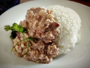 As simple as it is: White rice and Peanut stew  at Peanuts in Hoi An