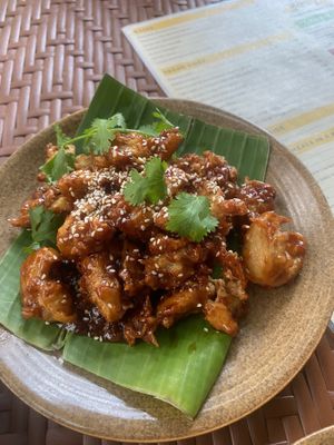 Vegan orange chicken 😋   at Peanuts in Hoi An