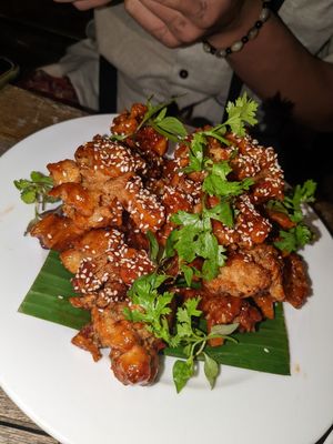 Orange "chicken" at Peanuts in Hoi An