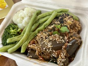 Aubergine stew and veg   at Peanuts in Hoi An