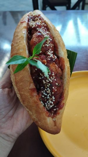 Another time of Gourmet Banh Mi with sweet and sour tofu balls. at Peanuts in Hoi An