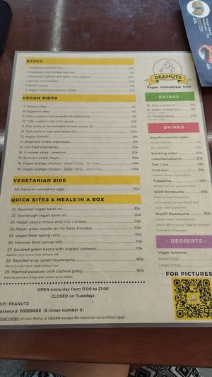 Almost all their food is vegan, except the Scrambled eggs. at Peanuts in Hoi An