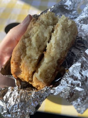 Biscuit, I had cut, with apple butter spread   at Gregory's Atlanta in Marietta