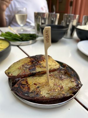 Roast sweet potatoes   at Dishoom in West London