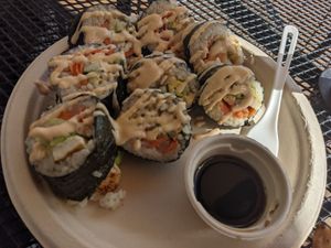 Good size veggie sushi roll! at Moksha in Rincon