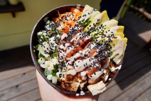 Vegan poke   at Moksha in Rincon