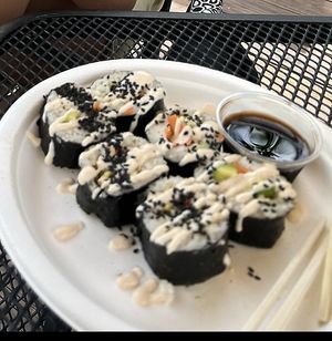 Delicious sushi rolls 🍱  at Moksha in Rincon