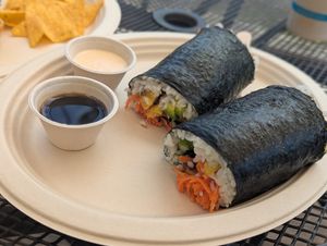 Sushi burrito at Moksha in Rincon