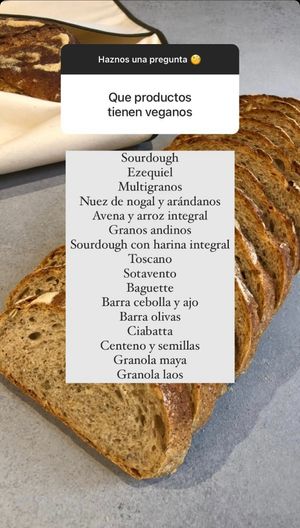 Vegan products at Tres Trigos - Laboratorio de Pan in Medellin