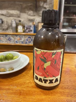 Rhubarb kombucha   at Orburu Taberna in San Sebastian