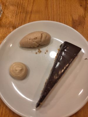 Chocolate pie at Orburu Taberna in San Sebastian