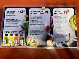  at Alua's Thrive Bar in Mount Shasta