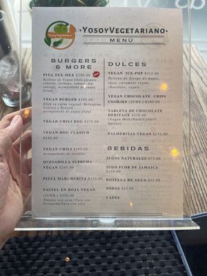 Menú parte II  at Yosoy Vegetariano in Santo Domingo