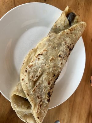 Vegan roti  at The Apron Cafe in Christchurch