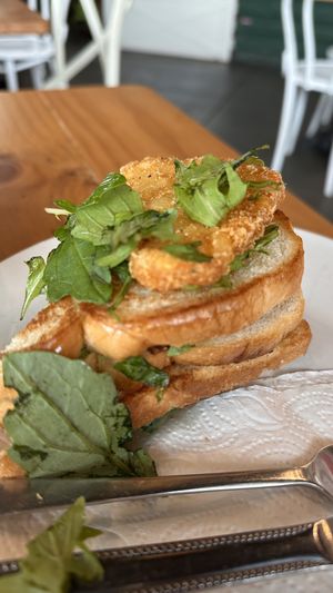 Breakfast sandwich   at The Apron Cafe in Christchurch