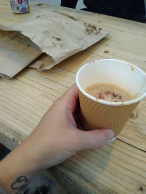 Cappuccino with oat milk at Radish  in Porthleven