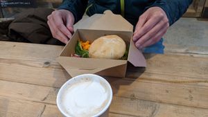 Burger at Radish  in Porthleven