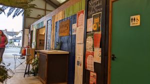 Outside at Radish  in Porthleven