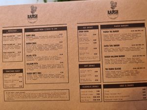 Menu at Radish  in Porthleven