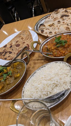 Tofu curry, aubergine curry at Shayona Restaurant in North West London