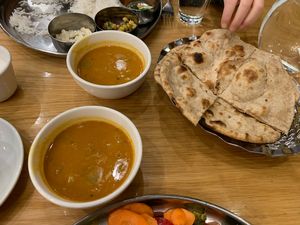 Vegan roti they made just for us as buffet was otherwise naan at Shayona Restaurant in North West London