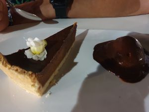 Tarta de calabaza y helado de chocolate negro at Luleå in Alicante
