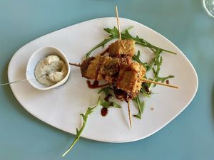 Seitan and portobello mushroom kebabs   at Luleå in Alicante