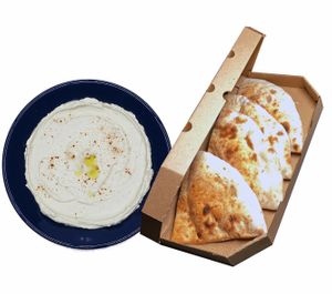 Jerusalem Hummus with Homemade Bread from wood fire oven at Simply 33 in Prague