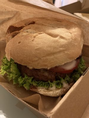 Beyond burger with pineapple   at Simply 33 in Prague