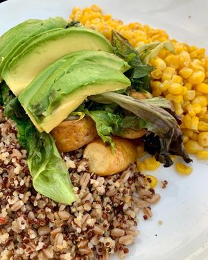 Warm ancient grains - just ok, needed to add some salt  at Boatyard in Fort Lauderdale