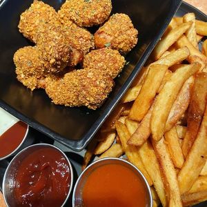 No Chicken Punk corn  at Vegan Noise in San Jose