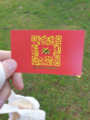 QR code at Cookied in Newcastle