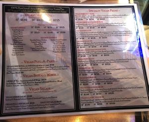 Vegan menu!! ☺️☺️ be sure to request it.  at The Pie in South Salt Lake