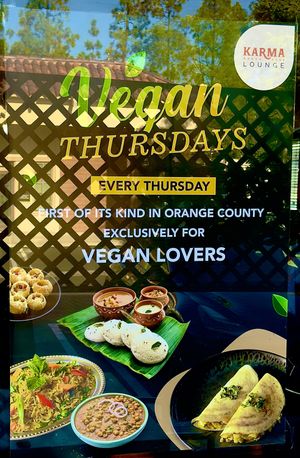 Vegan Thursdays at Karma Lounge  at Karma Lounge in Yorba Linda