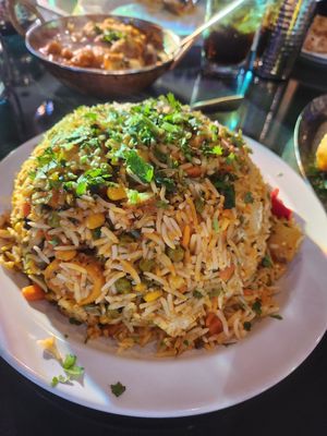 Vegetable Biryani at Karma Lounge in Yorba Linda