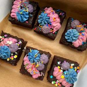 Galaxy brownies  at Conscious Cakery in Maroochydore