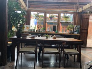 Inside at Planet Vegan Bistro in Lijiang