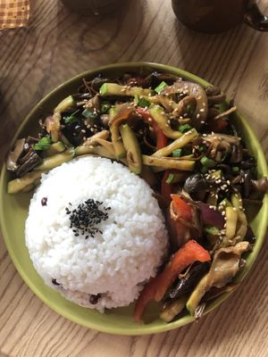 Yunnan mushroom bowl  at Planet Vegan Bistro in Lijiang