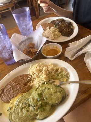 Mole verde and mole poblano   at Guajillos in Corpus Christi