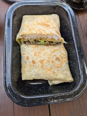 Burrito negro at Seta Rosa in Ensenada