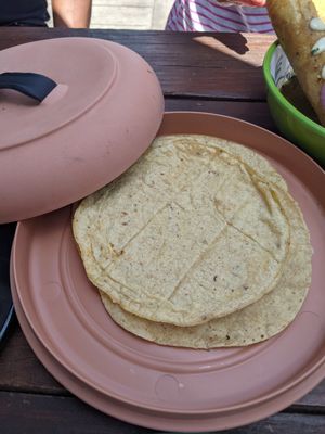 Handmade corn tortillas at Seta Rosa in Ensenada